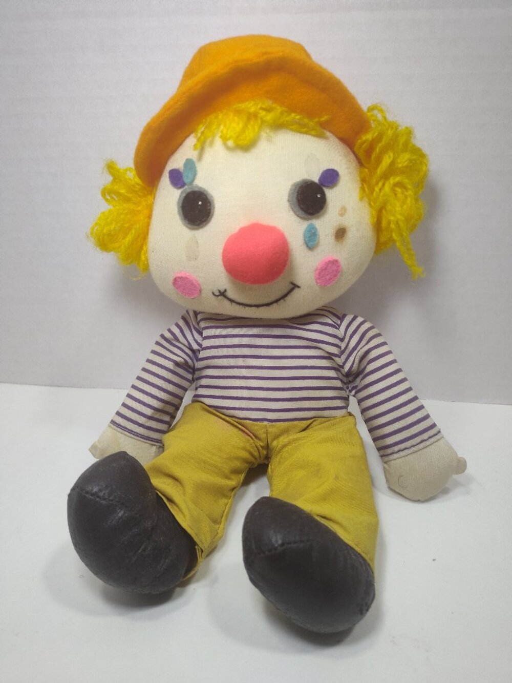 Vintage 1981 R. Dakin Clown Around Dream Doll Plush Yellow Hair Korea
